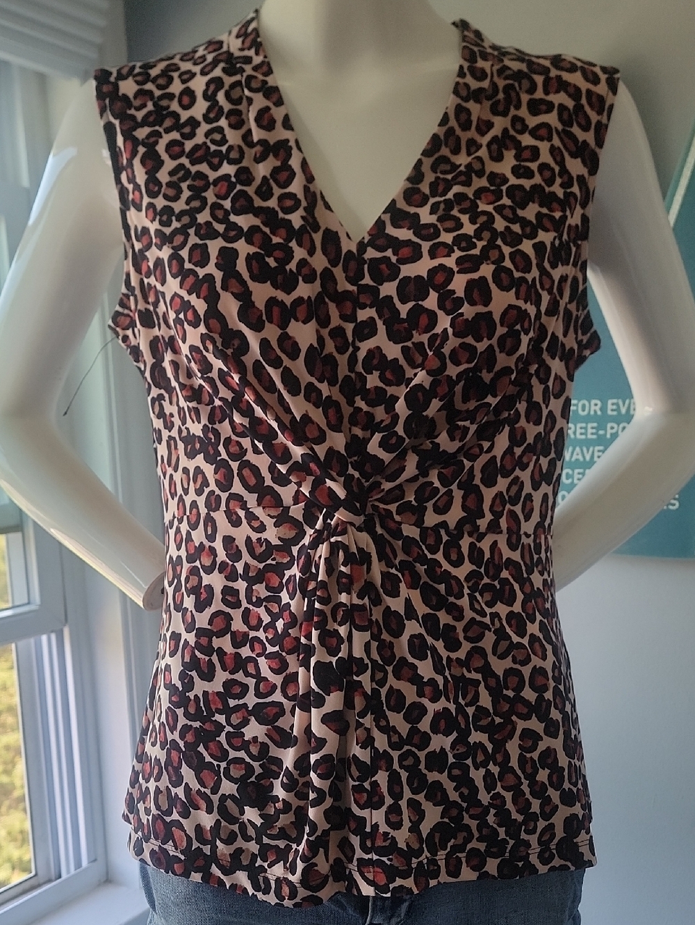 Donna Karan NewYork Animal Print Leopard Spot Top